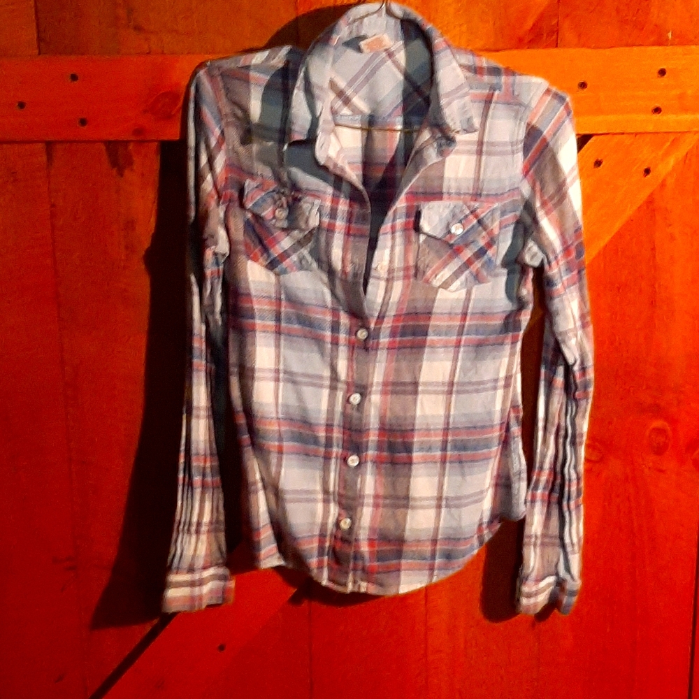 Flannel, blue pink grey